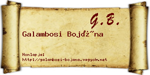 Galambosi Bojána névjegykártya